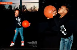 Young Black child with basketball, playing outdoors